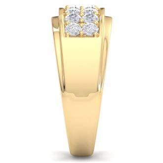 Men's 1ct Diamond Ring In 14K Yellow Gold