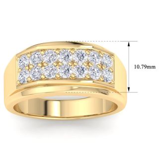 Men's 1ct Diamond Ring In 14K Yellow Gold