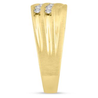 Men's 1/2ct Diamond Ring In 10K Yellow Gold