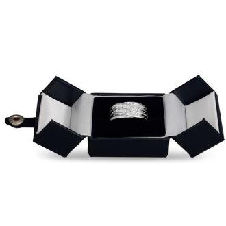 Men's 1/2ct Diamond Ring In 14K White Gold