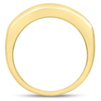 Men's 2/3ct Diamond Ring In 10K Yellow Gold, I-J-K, I1-I2