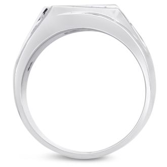 Men's 1/2ct Diamond Ring In 14K White Gold