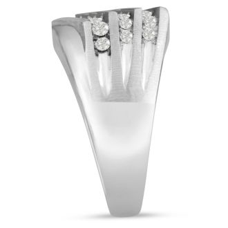 Men's 1ct Diamond Ring In 14K White Gold