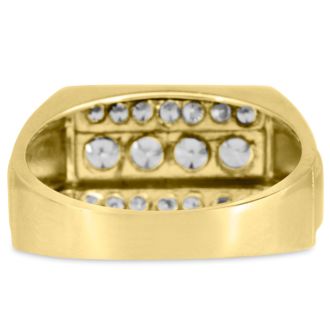 Men's 1ct Diamond Ring In 14K Yellow Gold