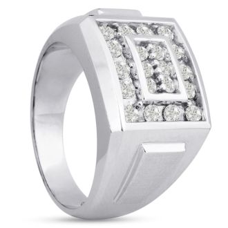 Men's 1ct Diamond Ring In 10K White Gold