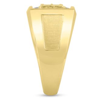 Men's 1ct Diamond Ring In 14K Yellow Gold