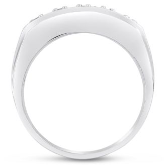 Men's 4/10ct Diamond Ring In 10K White Gold, I-J-K, I1-I2