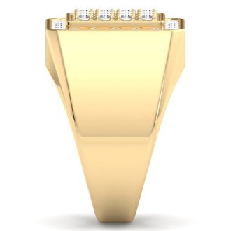Men's 1ct Diamond Ring In 10K Yellow Gold