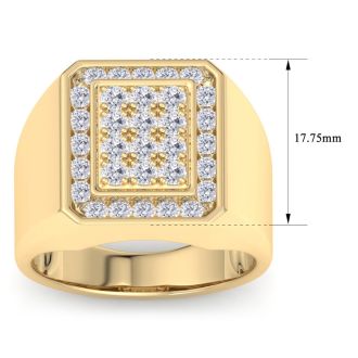 Men's 1ct Diamond Ring In 10K Yellow Gold