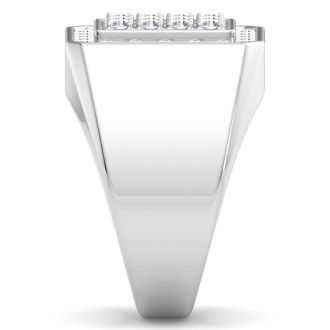 Men's 1ct Diamond Ring In 14K White Gold