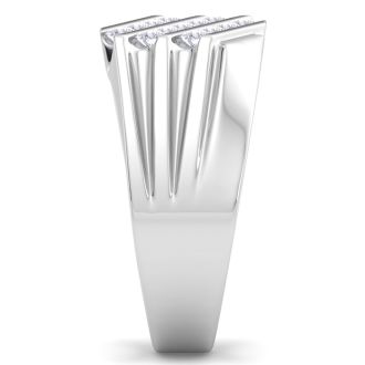 Men's 1/2ct Diamond Ring In 14K White Gold