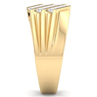 Men's 1/2ct Diamond Ring In 14K Yellow Gold