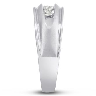 Men's 1/2ct Diamond Ring In 10K White Gold