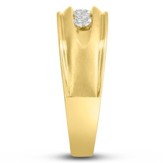 Men's 1/2ct Diamond Ring In 10K Yellow Gold
