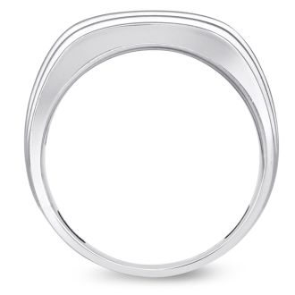 Men's 1/4ct Diamond Ring In 10K White Gold