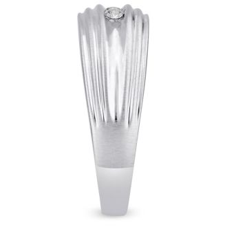 Men's 1/4ct Diamond Ring In 10K White Gold