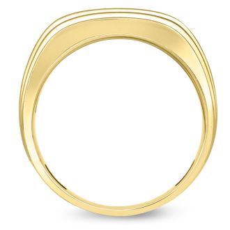 Men's 1/4ct Diamond Ring In 10K Yellow Gold