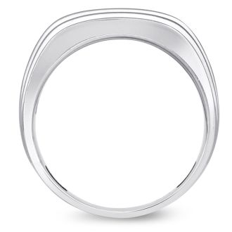 Men's 1/4ct Diamond Ring In 14K White Gold