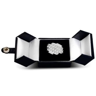 Men's 1 1/4ct Diamond Ring In 10K White Gold, G-H, I2-I3