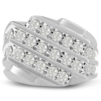 Men's 1 1/4ct Diamond Ring In 10K White Gold