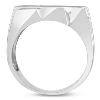 Men's 1 1/4ct Diamond Ring In 10K White Gold, I-J-K, I1-I2