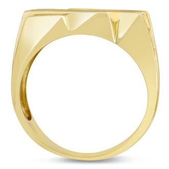 Men's 1 1/4ct Diamond Ring In 10K Yellow Gold, G-H, I2-I3