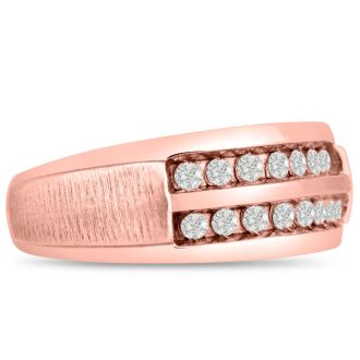 Men's 1/2ct Diamond Ring In 14K Rose Gold