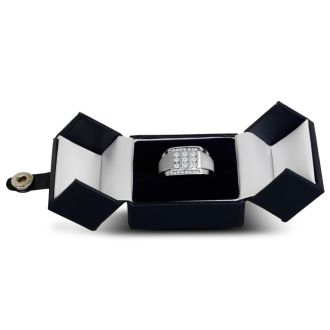 Men's 1/2ct Diamond Ring In 10K White Gold, G-H, I2-I3