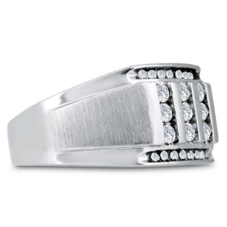 Men's 1/2ct Diamond Ring In 10K White Gold