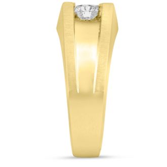Men's 1/2ct Diamond Ring In 10K Yellow Gold