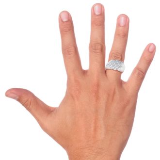 Men's 1/2ct Diamond Ring In 10K White Gold, I-J-K, I1-I2