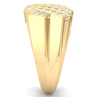 Men's 1/2ct Diamond Ring In 10K Yellow Gold