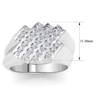 Men's 1/2ct Diamond Ring In 14K White Gold