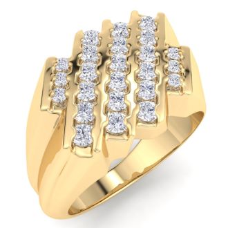 Men's 1/2ct Diamond Ring In 14K Yellow Gold