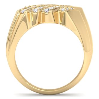 Men's 1/2ct Diamond Ring In 14K Yellow Gold