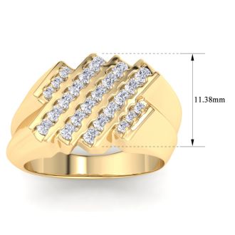 Men's 1/2ct Diamond Ring In 14K Yellow Gold