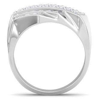 Men's 1ct Diamond Ring In 10K White Gold