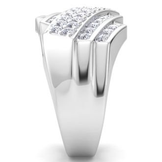 Men's 1ct Diamond Ring In 10K White Gold