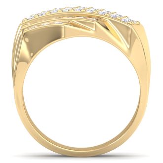 Men's 1ct Diamond Ring In 10K Yellow Gold