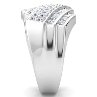 Men's 1ct Diamond Ring In 14K White Gold