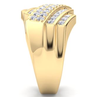 Men's 1ct Diamond Ring In 14K Yellow Gold