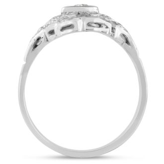 1/10ct Diamond Cathedral Ring in 14k White Gold