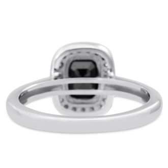 3/4 Carat Black and White Diamond Ring in 14 Karat White Gold