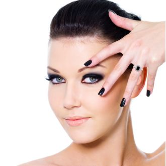 3/4 Carat Black and White Diamond Ring in 14 Karat White Gold