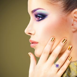 1 1/2ct Oval Shape Amethyst and Diamond Ring In 14 Karat White Gold