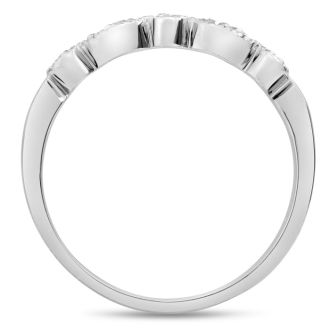1/10 Carat Diamond Wedding Band In 14 Karat White Gold