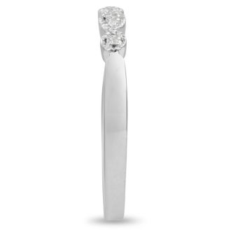 1/10 Carat Diamond Wedding Band In 14 Karat White Gold
