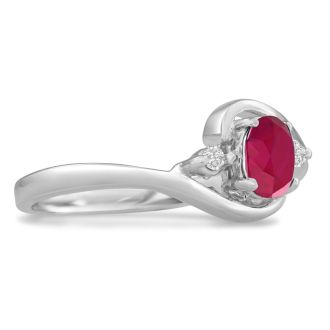 1/2ct Ruby and Diamond Ring In 14 Karat White Gold
