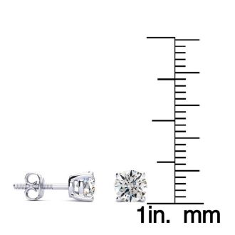 1 Carat Diamond Stud Earrings In 14 Karat White Gold