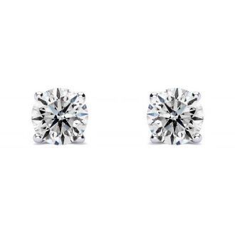 1/2 Carat Diamond Stud Earrings In 14 Karat White Gold